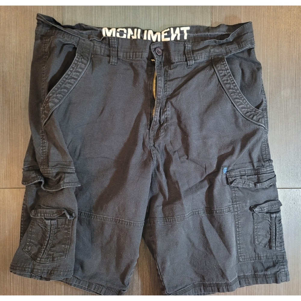 Monument Mens Black Cargo Shorts Size 36 Casual Lightweight Durable